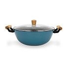 Кастрюля SEAGREEN 32x12,5см / 8л. со стеклянной крышкой (эмалирован