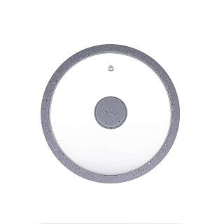 Крышка ARCADES 24 см с "мраморным" ободком, цвет СЕРЫЙ (стекло)