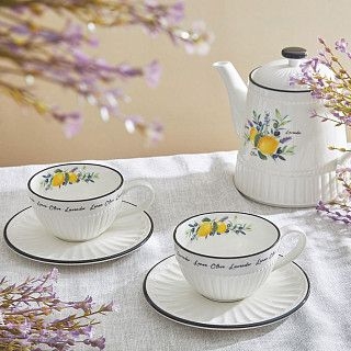 Набор из 2 чашек PROVENCE 250 мл с блюдцами (фарфор)