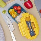 Ланч-бокс с тремя отделениями 21,5x15x8см / 1100мл, цвет Жёлтый