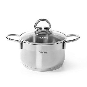 Кастрюля MONICA 18x10.5 см / 2.6 л со стеклянной крышкой