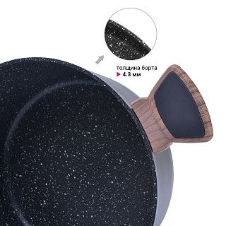 Кастрюля DIAMOND 28x13,5см / 7,1л со стеклянной крышкой (алюминий)