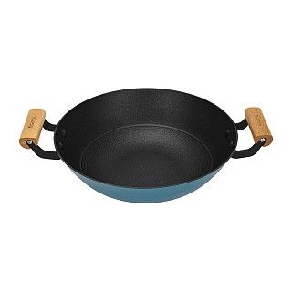 Вок SEAGREEN 32x9,2см / 5л. со стеклянной крышкой (эмалированный чу