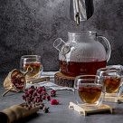 Заварочный чайник 800 мл со стальным фильтром (жаропрочное стекло)