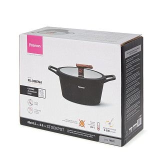 Кастрюля FILOMENA 20x10,5см / 2,3л со стеклянной крышкой (алюминий