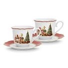 Набор из 2 чашек CHRISTMAS EVE 250 мл с блюдцами цвет красный (фар