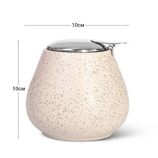 Сахарница 600 мл, цвет БЕЛЫЙ ПЕСОЧНЫЙ (керамика)