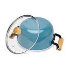 Кастрюля SEAGREEN 28x12см / 6л. со стеклянной крышкой (эмалированны