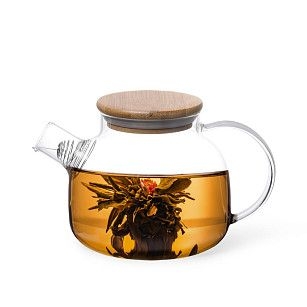 Заварочный чайник 800 мл со стальным фильтром (жаропрочное стекло)