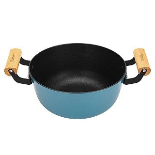 Кастрюля SEAGREEN 24x11см / 4л. со стеклянной крышкой (эмалированны