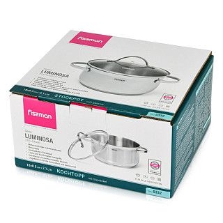 Кастрюля LUMINOSA 18x8,5 см / 2,1 л со стеклянной крышкой