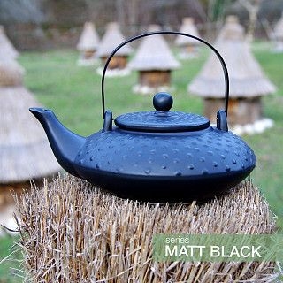 Заварочный чайник 750 мл с ситечком, цвет ЧЕРНЫЙ (керамика)