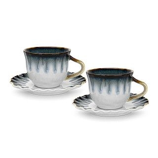 Набор из 2 чашек GALACTIC WAVES 100 мл с блюдцами (фарфор)