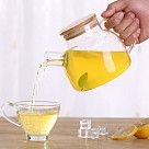 Заварочный чайник 800 мл со стальным фильтром (жаропрочное стекло)