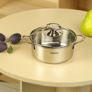 Кастрюля BAMBINO 12x7,5 см / 0,8 л со стекл. крышкой (нерж. сталь)