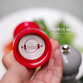 Мельница для соли и перца 17x6см (пластиковый корпус) Красный