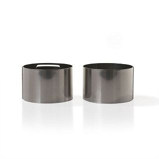 Набор из двух кулинарных колец с прессом 7x4,5 см (нерж. сталь)