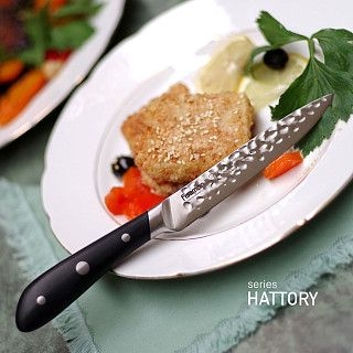 Нож HATTORI Универсальный 13см hammered (420J2 сталь)
