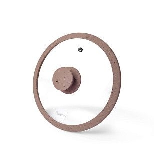 Крышка ARCADES 20 см с "мраморным" ободком, КОРИЧНЕВЫЙ (стекло)