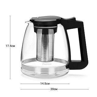 Заварочный чайник стеклянный 2л со стальным фильтром