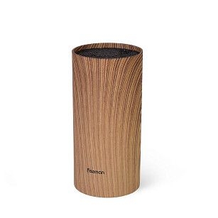 Подставка для кухонных ножей 11x22см круглая, цвет ДЕРЕВО (пластик)