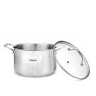 Кастрюля PLATINO 24x13,5 см / 5,7л со стеклянной крышкой (нерж.стал