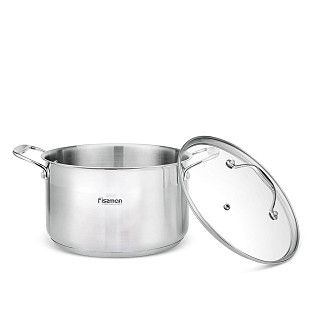 Кастрюля PLATINO 24x13,5 см / 5,7л со стеклянной крышкой (нерж.стал