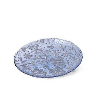 Тарелка стеклянная 21 см New Year blue