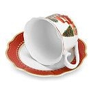 Набор из 2 чашек CHRISTMAS EVE 250 мл с блюдцами цвет красный (фар
