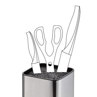 Подставка для хранения кухонных ножей 9,5x9,5x22,5см (нерж. сталь)
