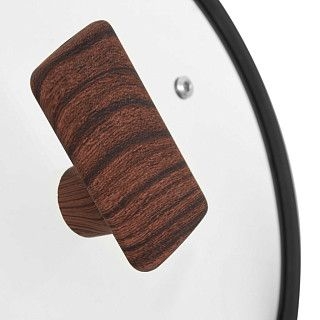 Ковш FILOMENA 16x8см / 1,2 л со стеклянной крышкой (алюминий)