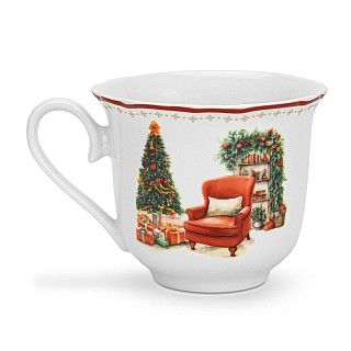 Набор из 2 чашек CHRISTMAS EVE 250 мл с блюдцами цвет красный (фар