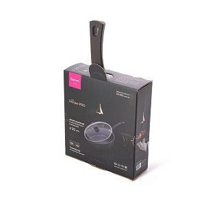 Сковорода для жарки UNIQUE PRO 20x5,9см со стеклянной крышкой (алю