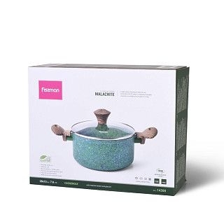 Кастрюля MALACHITE 28x13см / 7,6л со стеклянной крышкой (алюминий)