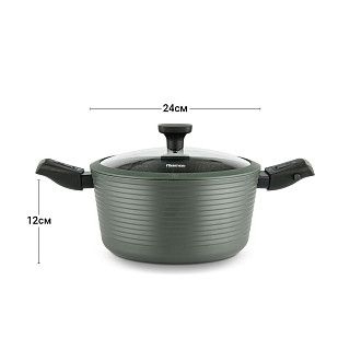 Кастрюля BRILLIANT 24x12см / 4,5л со съемными ручками (алюминий)