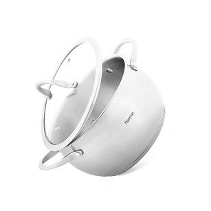 Кастрюля CASSIA 22x13 см / 4,7л со стеклянной крышкой (нерж.сталь)