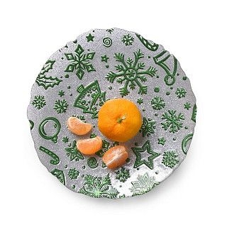 Тарелка стеклянная 22,5 см New Year Green