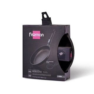 Сковорода для жарки REBUSTO 26x4,7 см со съемной ручкой (алюминий)