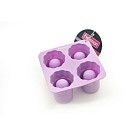 Форма для льда и мороженого 4 ячейки 12x6 см, цв. ЛИЛОВЫЙ (силикон)