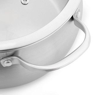 Кастрюля CASSIA 22x13 см / 4,7л со стеклянной крышкой (нерж.сталь)