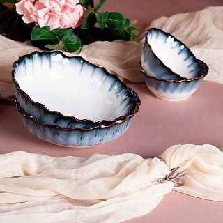 Набор из 2 глубоких тарелок GALACTIC WAVES 20см (фарфор)