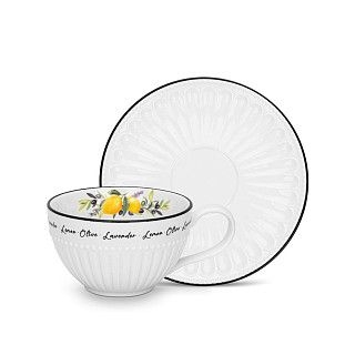 Набор из 2 чашек PROVENCE 250 мл с блюдцами (фарфор)