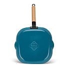 Сковорода-гриль 28x3,0см квадратная с деревянной  ручкой (эмалирова