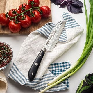 Нож HATTORI Сантоку 13см hammered (420J2 сталь)