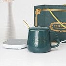 Подарочный набор кружка с подогревателем 350мл, цвет Белый (керамик