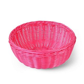 Плетеная корзинка круглая 24x10 см (пластик)
