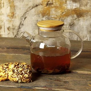 Чайник заварочный 1200мл со стальным фильтром (стекло)