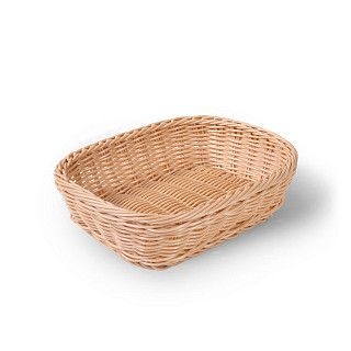 Плетеная корзинка прямоугольная 26x19x7 см (пластик)