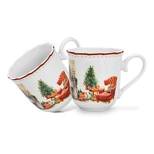 Набор из 2 кружек CHRISTMAS EVE 350 мл цвет красный (фарфор)