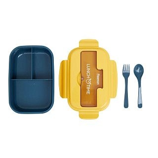 Ланч-бокс с тремя отделениями 21,5x15x8см / 1100мл, цвет Жёлтый